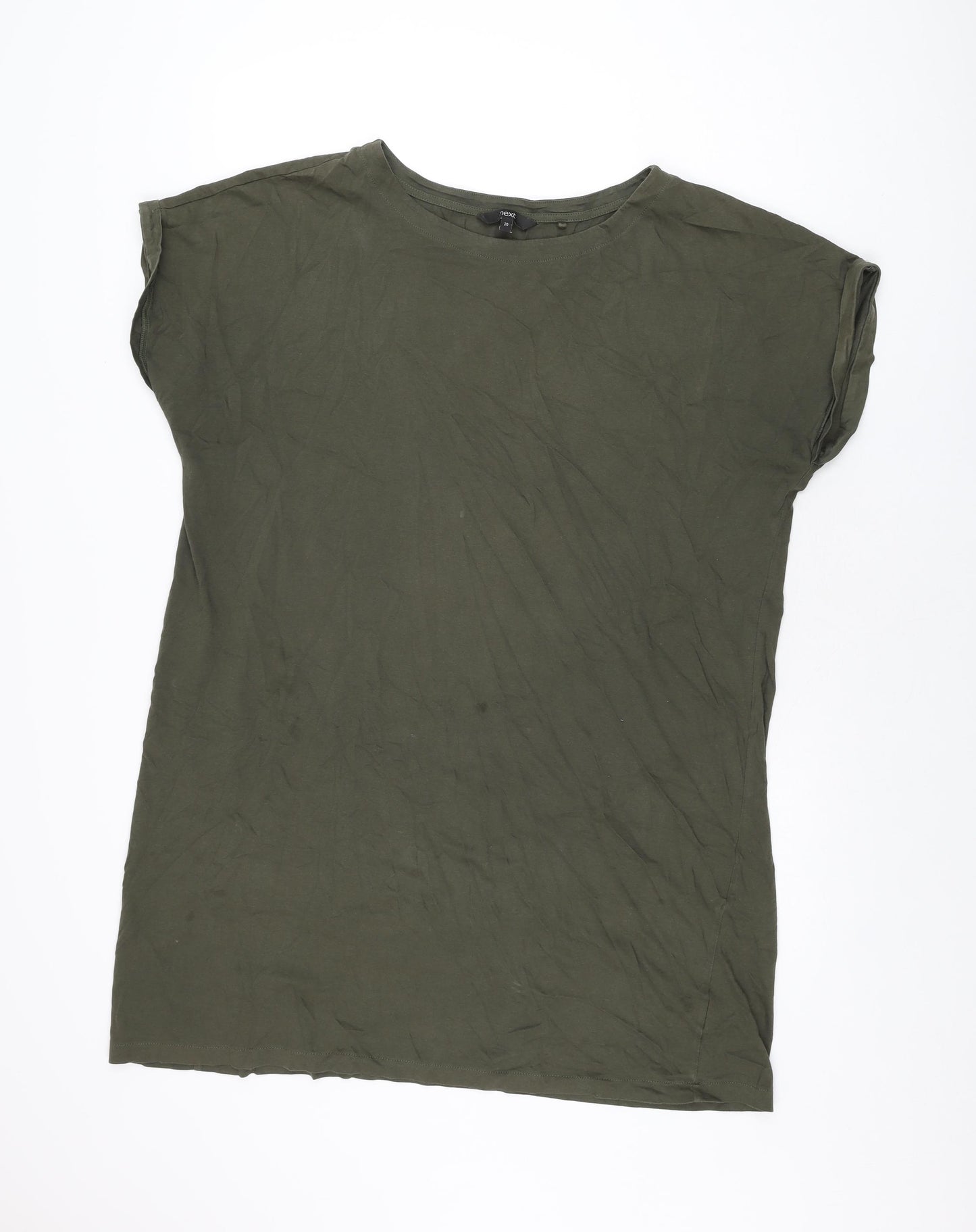 NEXT Womens Green Cotton Basic T-Shirt Size 20 Round Neck