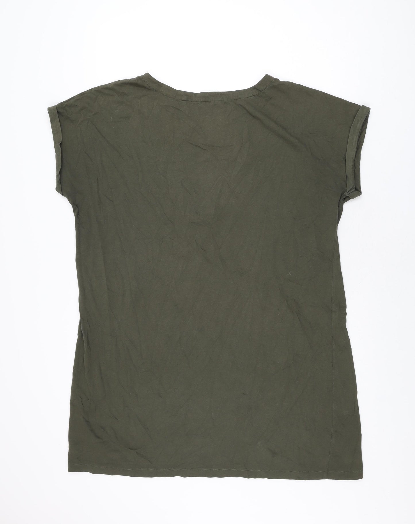 NEXT Womens Green Cotton Basic T-Shirt Size 20 Round Neck