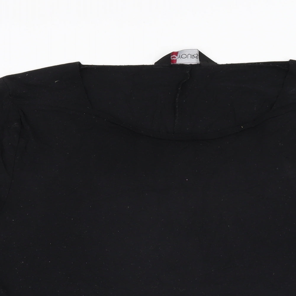 Love Yours Womens Black Viscose Basic T-Shirt Size 20 Square Neck