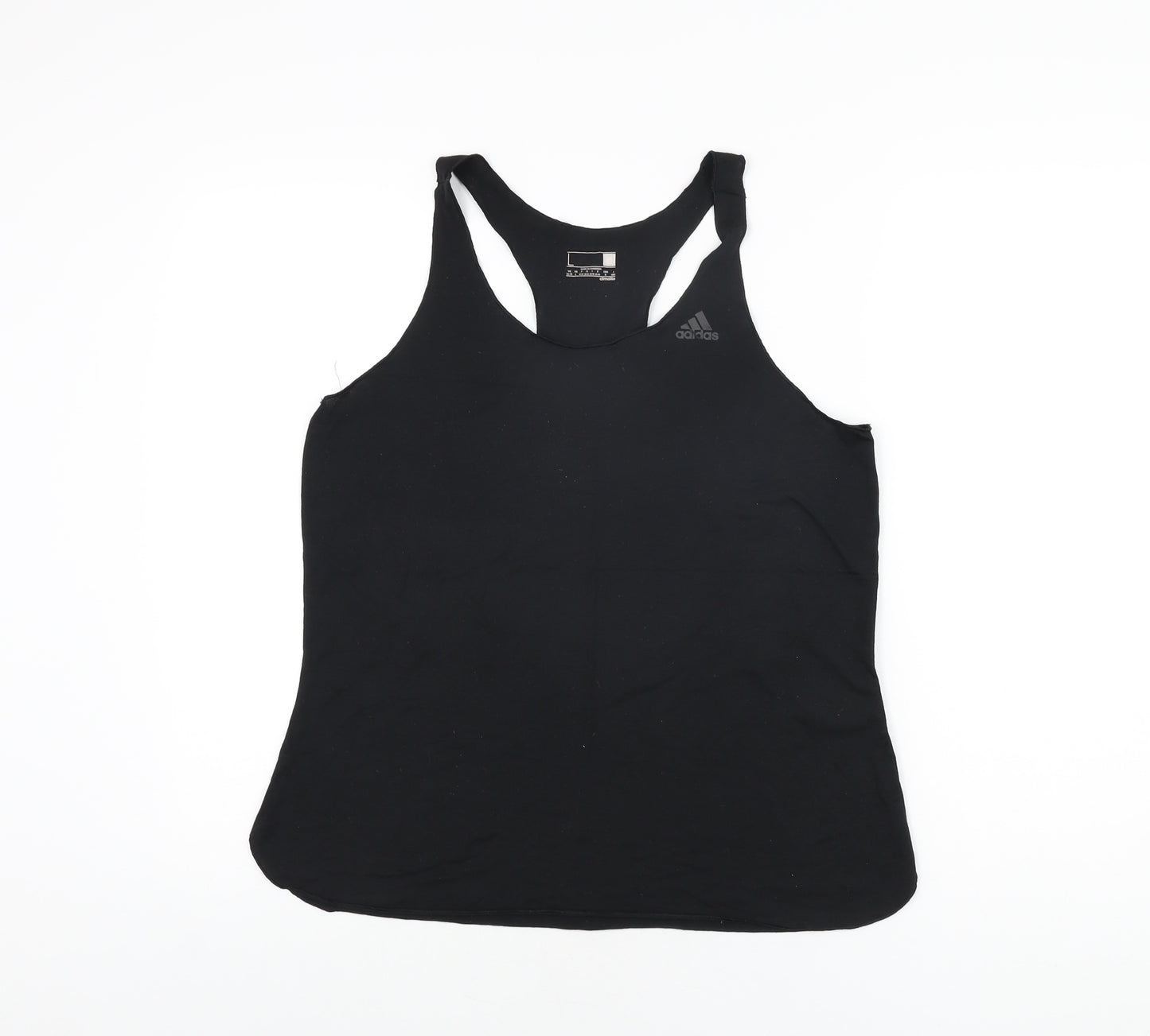 adidas Womens Black Polyester Basic Tank Size 16 Scoop Neck Pullover - Size 16-18