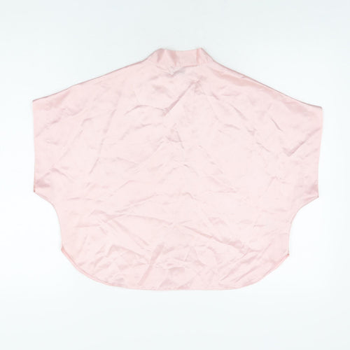 St Michael Womens Pink Polyester Basic Button-Up Size 10 V-Neck