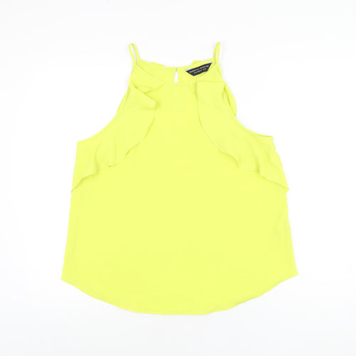 Dorothy Perkins Womens Yellow Polyester Basic T-Shirt Size 14 Round Neck