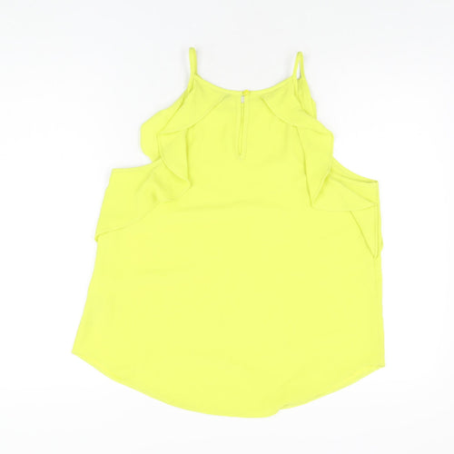 Dorothy Perkins Womens Yellow Polyester Basic T-Shirt Size 14 Round Neck