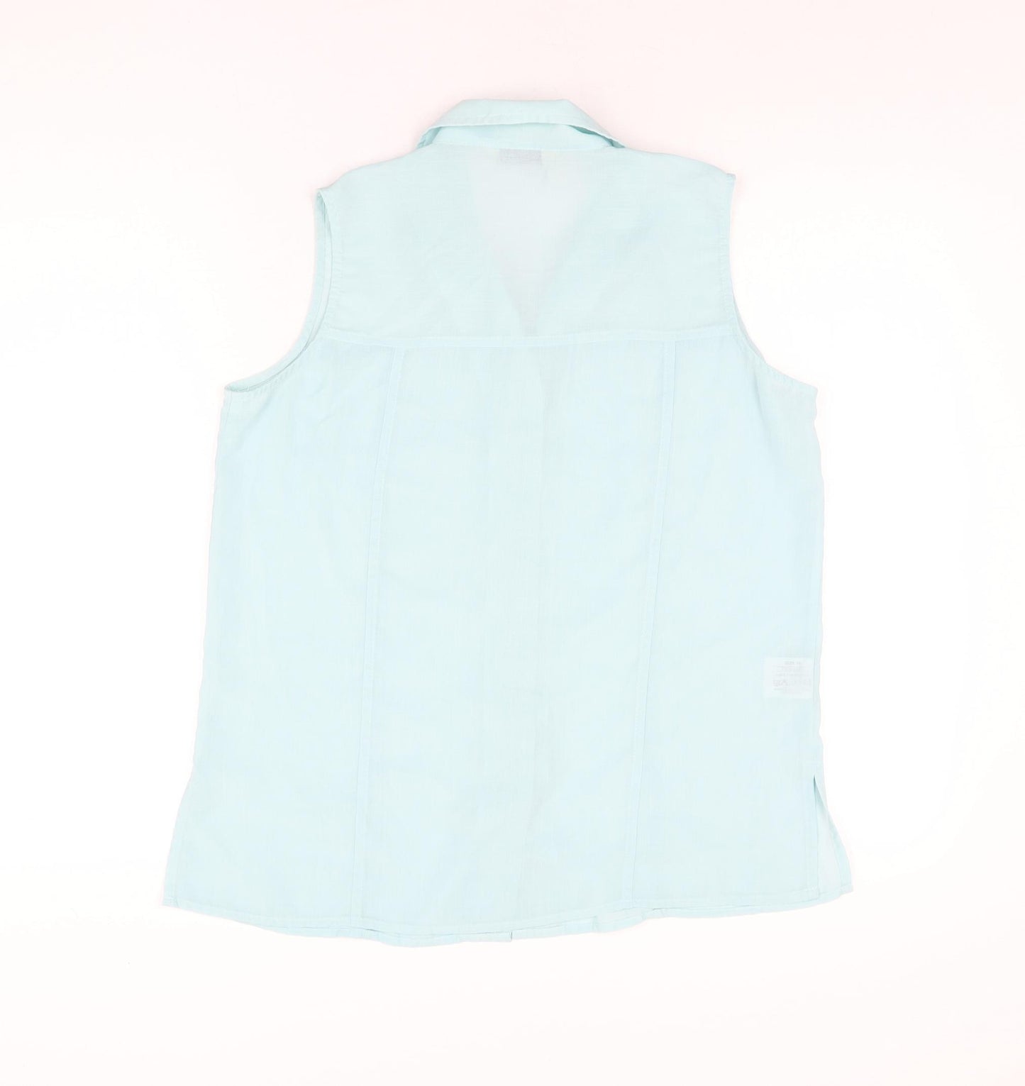 Isabelle Womens Blue Polyester Basic Button-Up Size 14 Collared