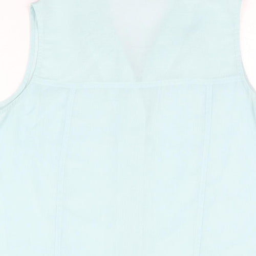 Isabelle Womens Blue Polyester Basic Button-Up Size 14 Collared