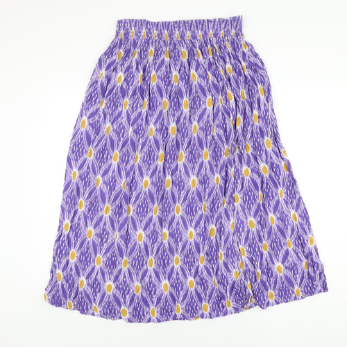 Stella Forest Womens Purple Geometric Viscose Swing Skirt Size 12