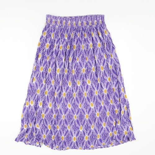 Stella Forest Womens Purple Geometric Viscose Swing Skirt Size 12
