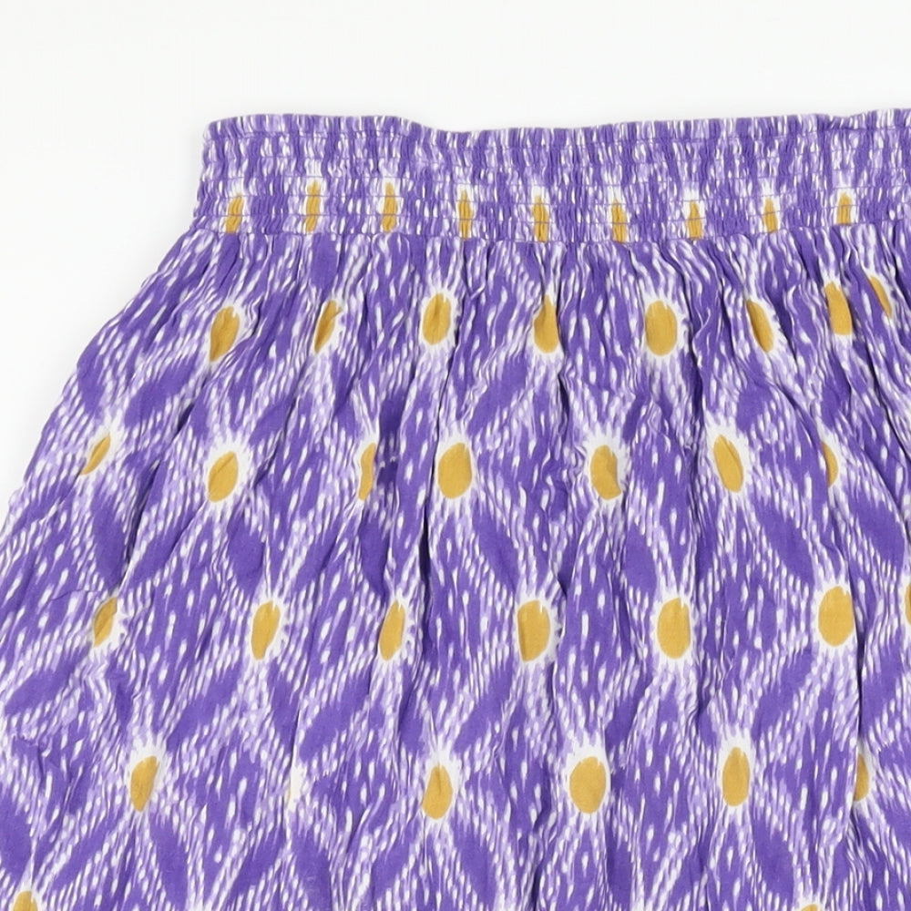 Stella Forest Womens Purple Geometric Viscose Swing Skirt Size 12