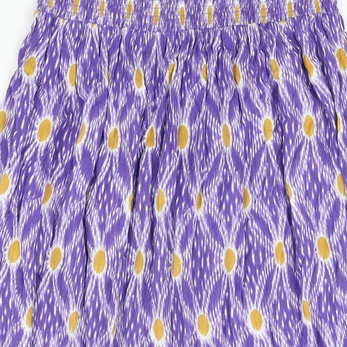 Stella Forest Womens Purple Geometric Viscose Swing Skirt Size 12