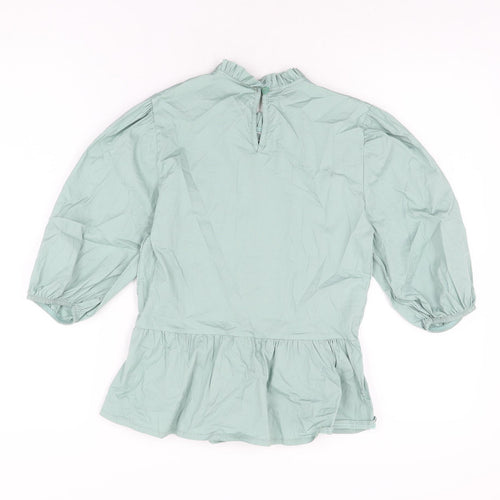 Boohoo Womens Green Cotton Basic T-Shirt Size 8 Round Neck