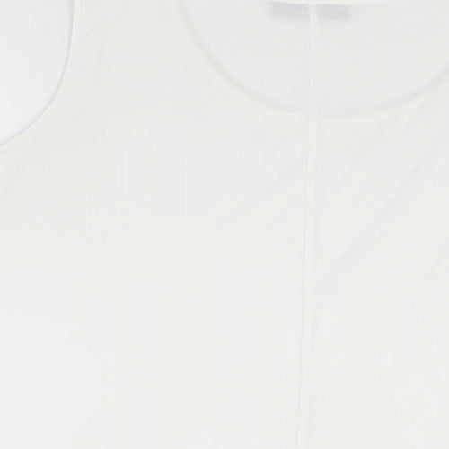Just Be You Womens White Polyester Basic T-Shirt Size XL Round Neck