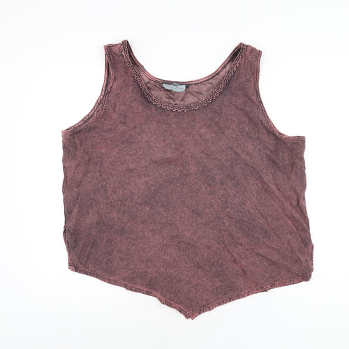 Tuscany Womens Pink Viscose Basic T-Shirt Size XL Scoop Neck
