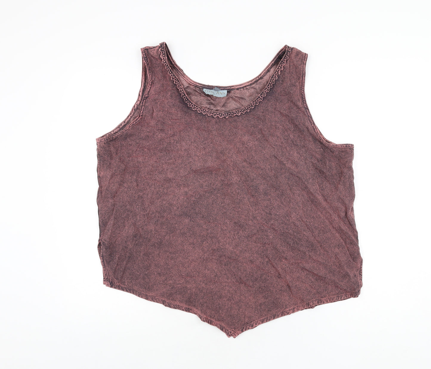 Tuscany Womens Pink Viscose Basic T-Shirt Size XL Scoop Neck