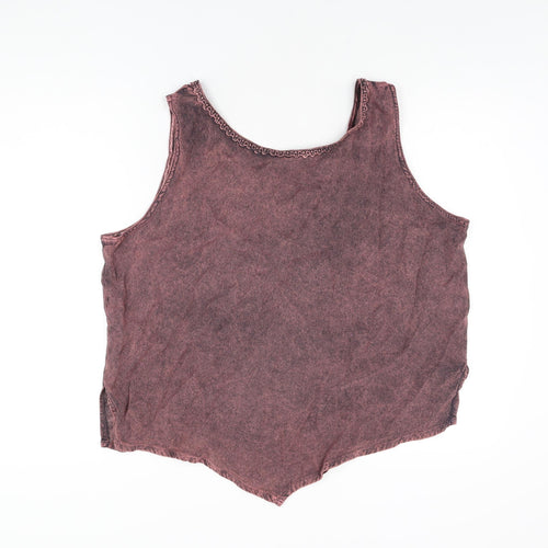 Tuscany Womens Pink Viscose Basic T-Shirt Size XL Scoop Neck