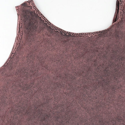 Tuscany Womens Pink Viscose Basic T-Shirt Size XL Scoop Neck