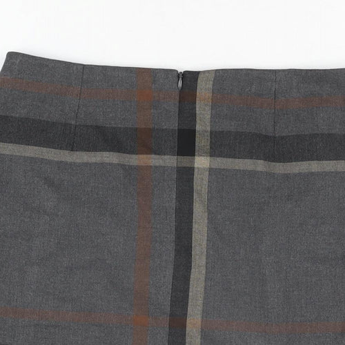 NEXT Womens Grey Geometric Polyester A-Line Skirt Size 8 Zip