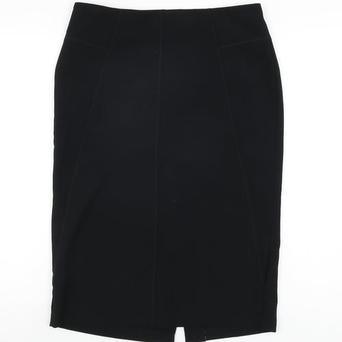 Marks and Spencer Womens Black Polyester Straight & Pencil Skirt Size 12 Zip