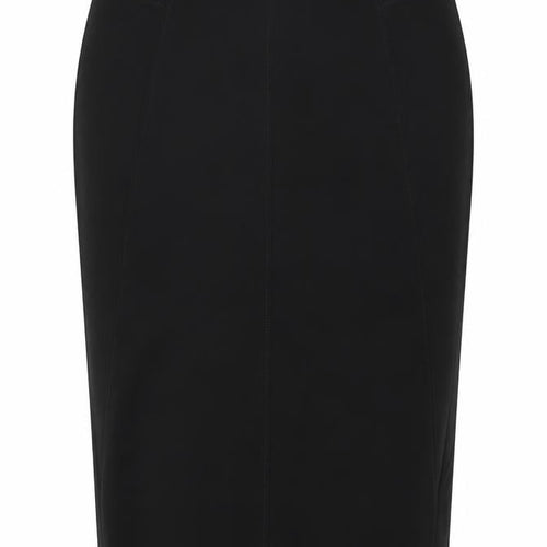 Marks and Spencer Womens Black Polyester Straight & Pencil Skirt Size 12 Zip