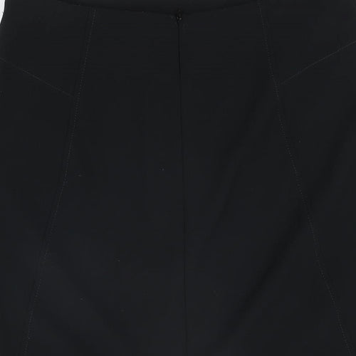 Marks and Spencer Womens Black Polyester Straight & Pencil Skirt Size 12 Zip