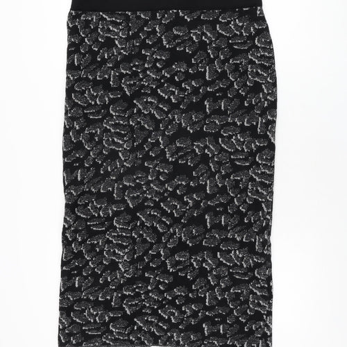 Oasis Womens Black Geometric Polyester Straight & Pencil Skirt Size L