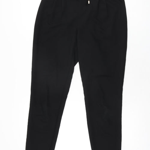 Zara Womens Black Polyester Trousers Size XS L27.5 in Regular Drawstring