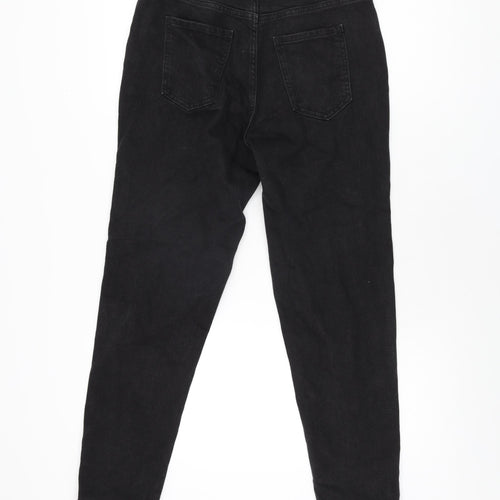 F&F Womens Black Cotton Skinny Jeans Size 8 L27 in Regular Zip