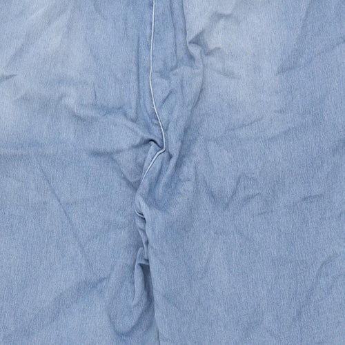 Zara Womens Blue Cotton Tapered Jeans Size 14 L28 in Regular Zip