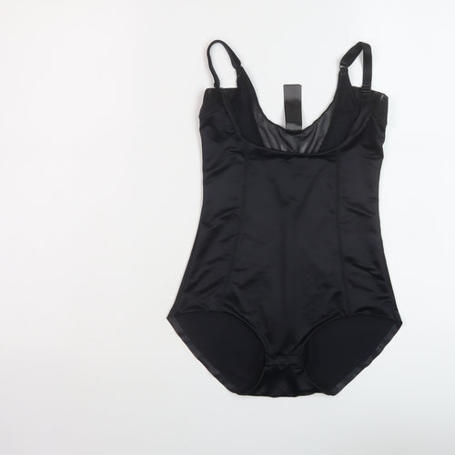 Debenhams Womens Black Polyamide Bodysuit One-Piece Size 8 Snap