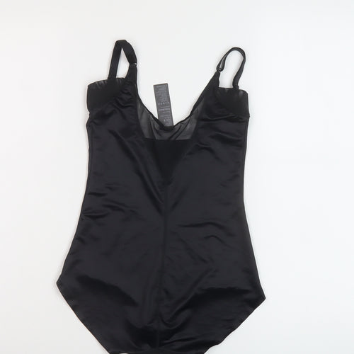 Debenhams Womens Black Polyamide Bodysuit One-Piece Size 8 Snap