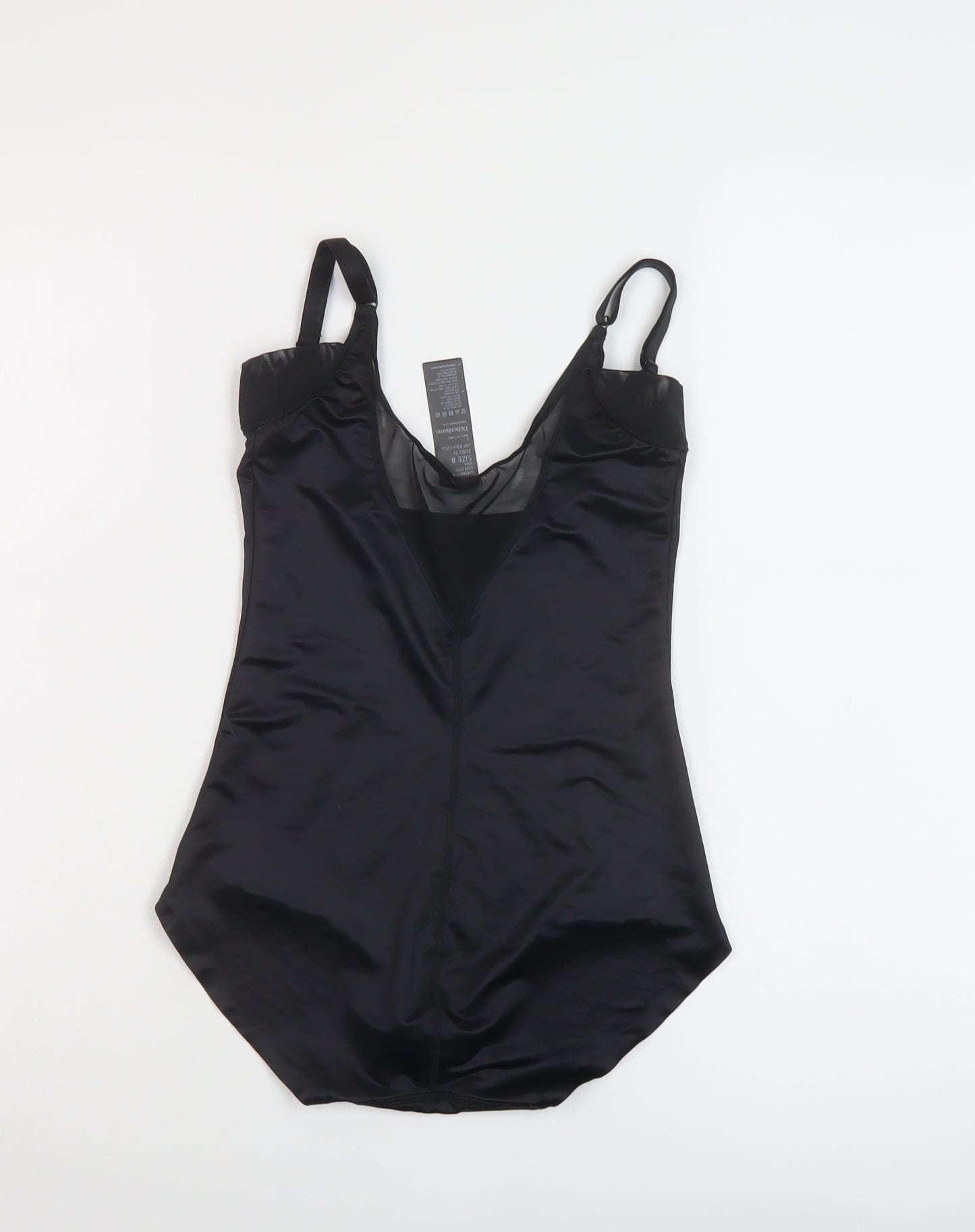 Debenhams Womens Black Polyamide Bodysuit One-Piece Size 8 Snap