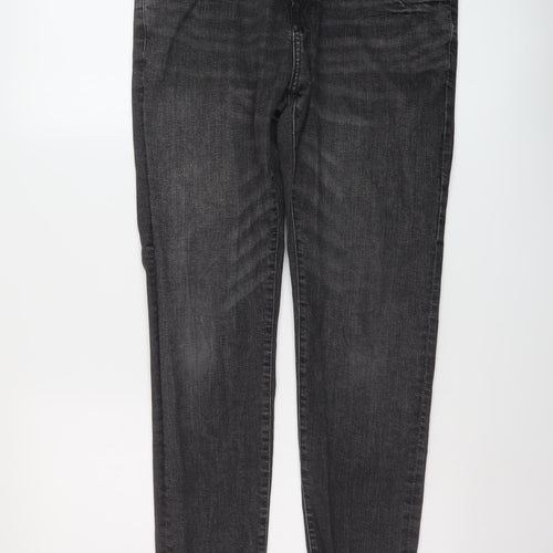 Pull&Bear Mens Grey Cotton Skinny Jeans Size 32 in L29 in Regular Button