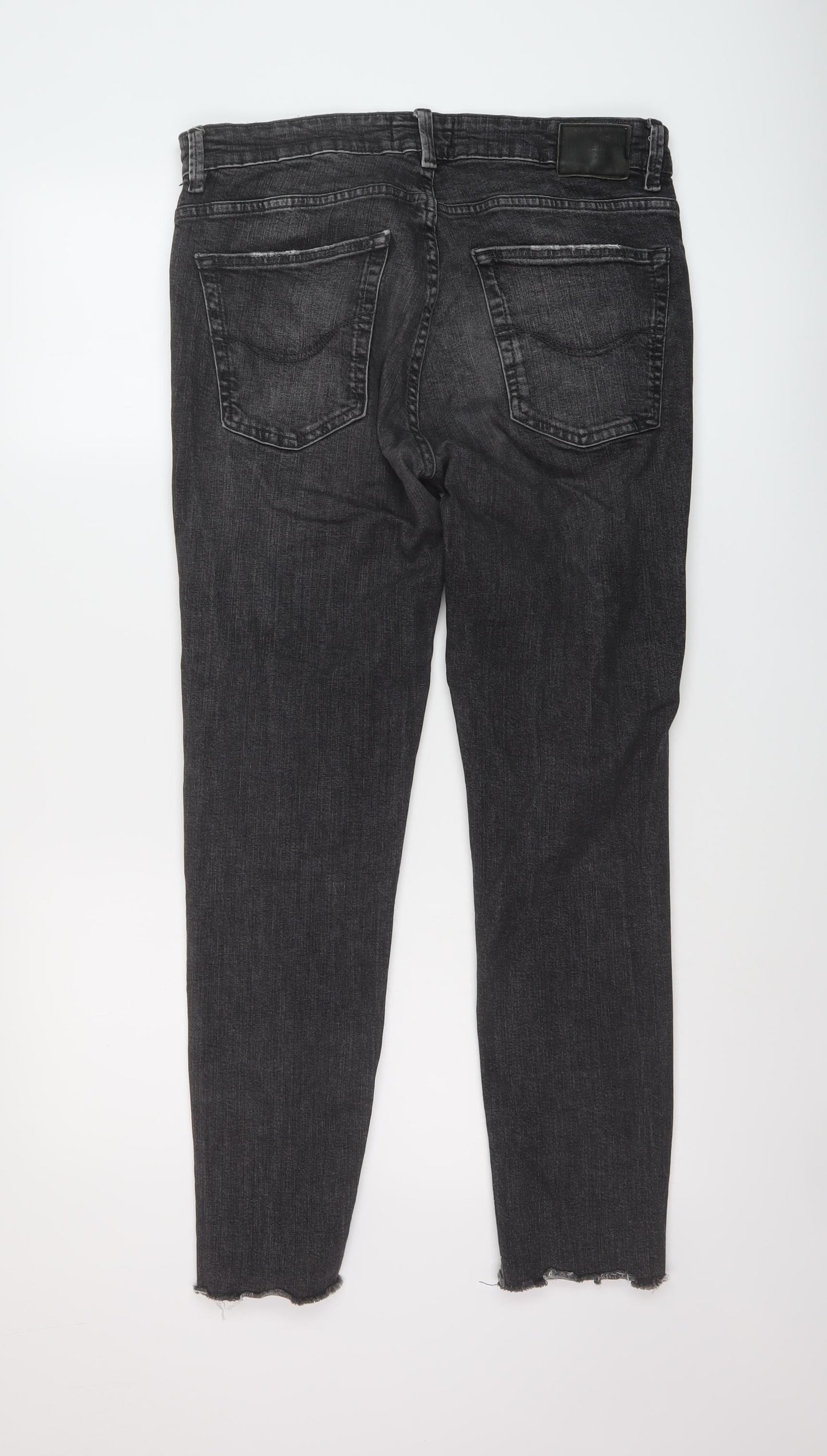 Pull&Bear Mens Grey Cotton Skinny Jeans Size 32 in L29 in Regular Button