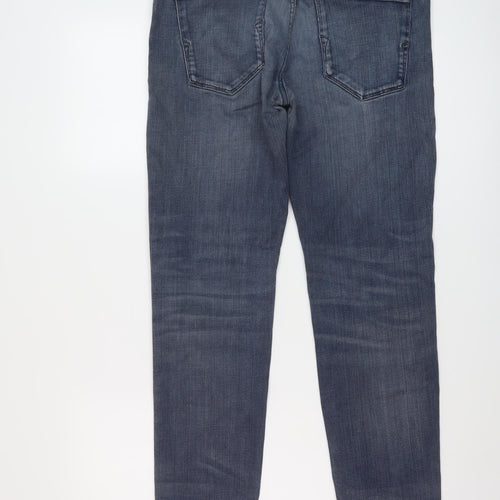 Selected Mens Blue Cotton Skinny Jeans Size 33 in L28 in Regular Button