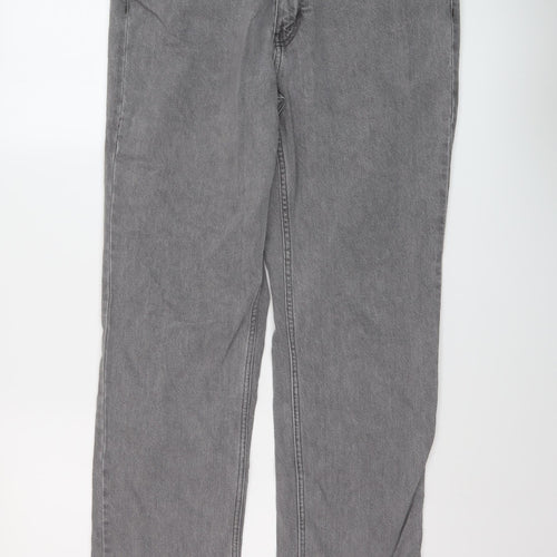 H&M Mens Grey Cotton Straight Jeans Size 32 in L27 in Regular Button - Vintage