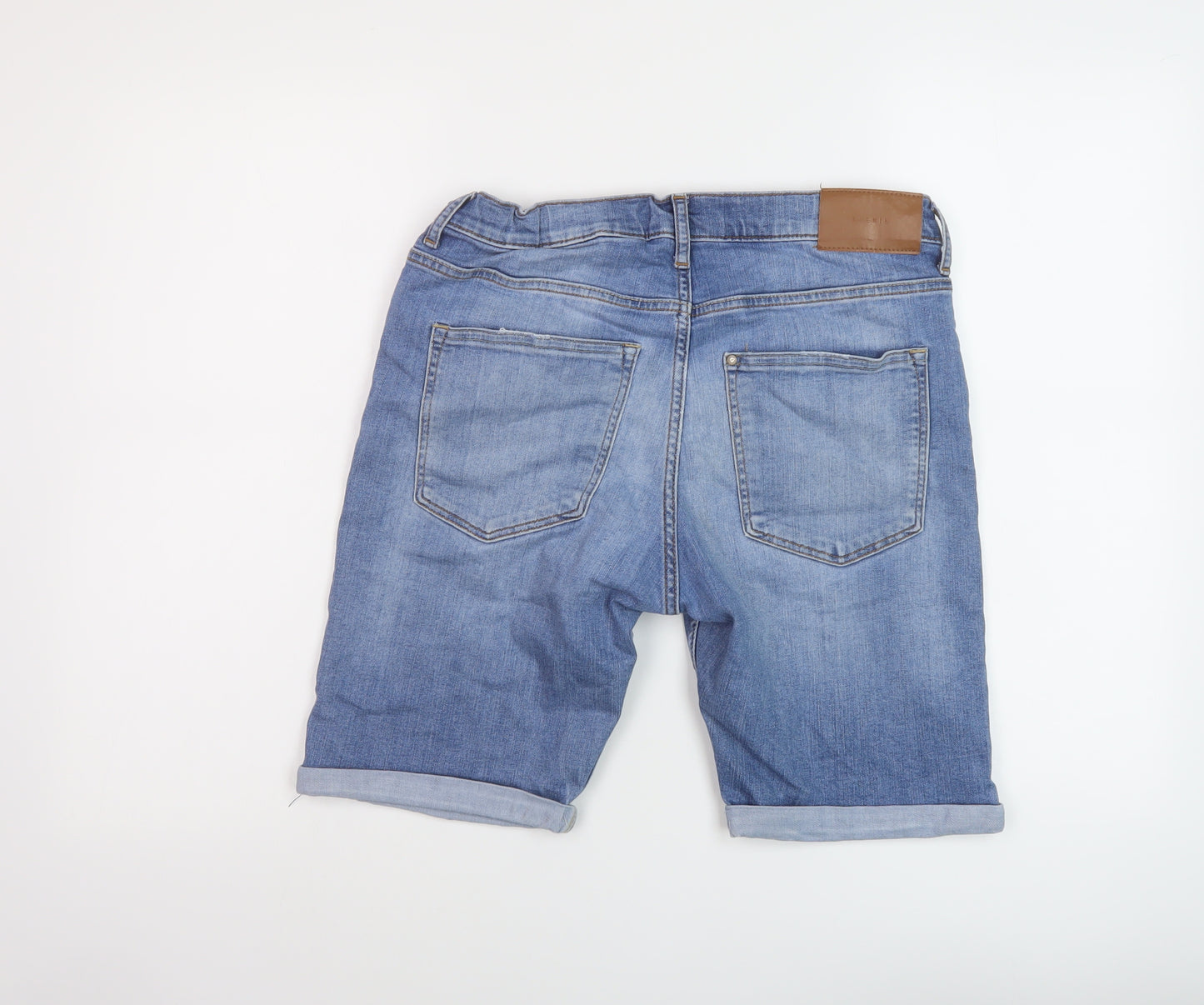 H&M Boys Blue Cotton Bermuda Shorts Size 13-14 Years Regular Zip