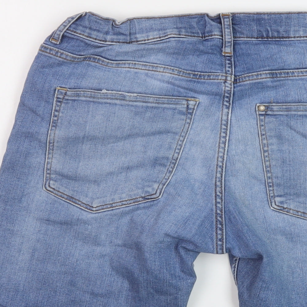 H&M Boys Blue Cotton Bermuda Shorts Size 13-14 Years Regular Zip