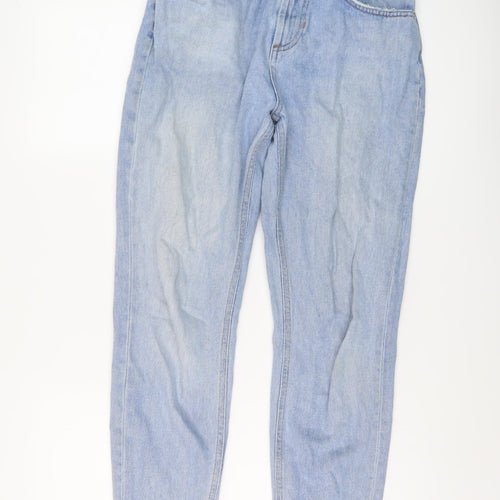 Pimke Womens Blue Cotton Mom Jeans Size 26 in L26 in Regular Button