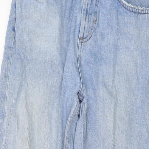 Pimke Womens Blue Cotton Mom Jeans Size 26 in L26 in Regular Button