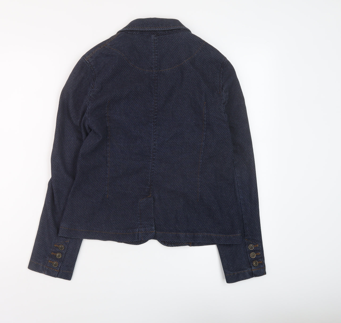 Marks and Spencer Womens Blue Polka Dot Jacket Size 14 Button