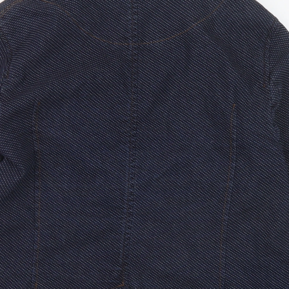 Marks and Spencer Womens Blue Polka Dot Jacket Size 14 Button