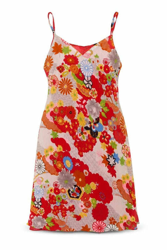 Front view of Charms women’s multicoloured floral polyester a-line, size L, v-neck pullover