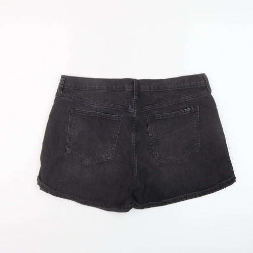 Gap Womens Grey Cotton Mom Shorts Size 32 in L5 in Regular Button