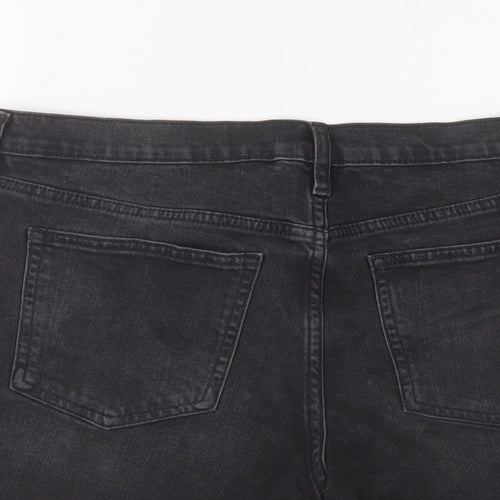 Gap Womens Grey Cotton Mom Shorts Size 32 in L5 in Regular Button