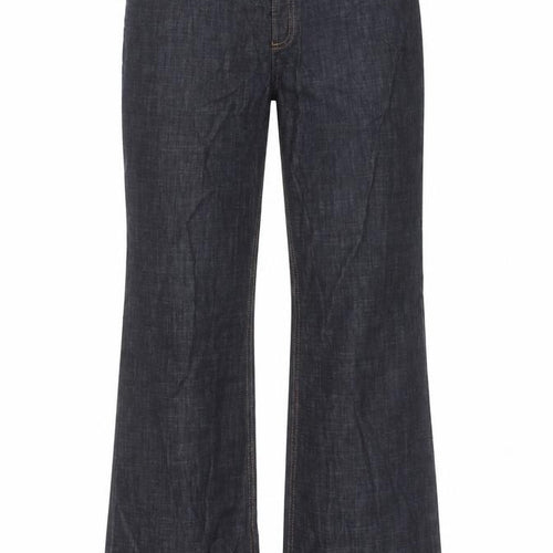 Marks and Spencer Womens Blue Cotton Bootcut Jeans Size 38 in L31 in Regular Button