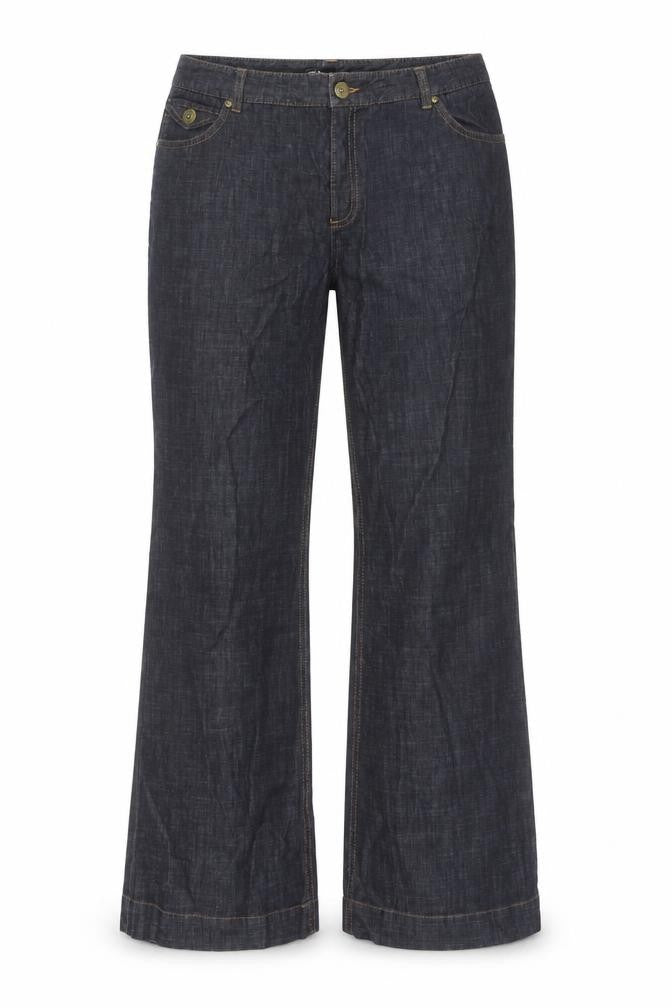 Marks and Spencer Womens Blue Cotton Bootcut Jeans Size 38 in L31 in Regular Button