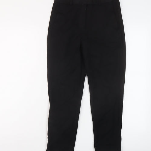 Marks and Spencer Womens Black Viscose Trousers Size 8 L23 in Regular Zip