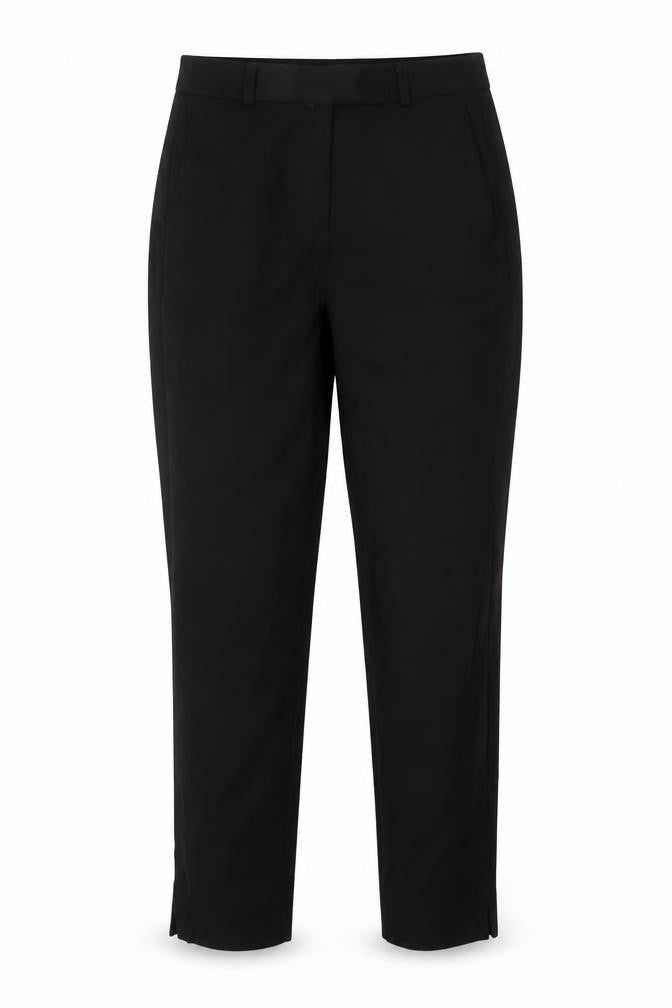 Marks and Spencer Womens Black Viscose Trousers Size 8 L23 in Regular Zip