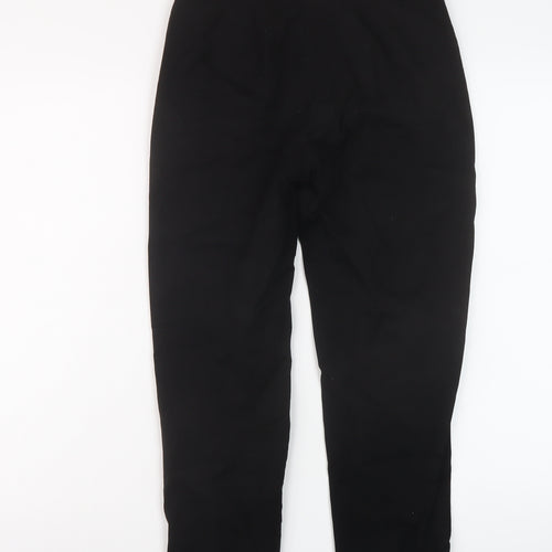 Marks and Spencer Womens Black Viscose Trousers Size 8 L23 in Regular Zip
