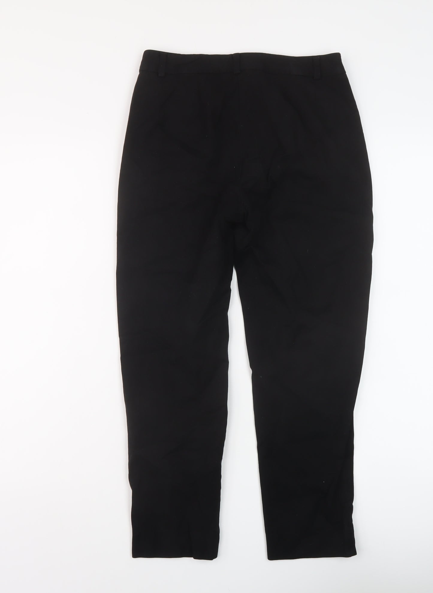 Marks and Spencer Womens Black Viscose Trousers Size 8 L23 in Regular Zip