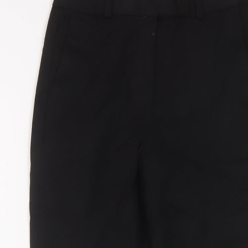 Marks and Spencer Womens Black Viscose Trousers Size 8 L23 in Regular Zip
